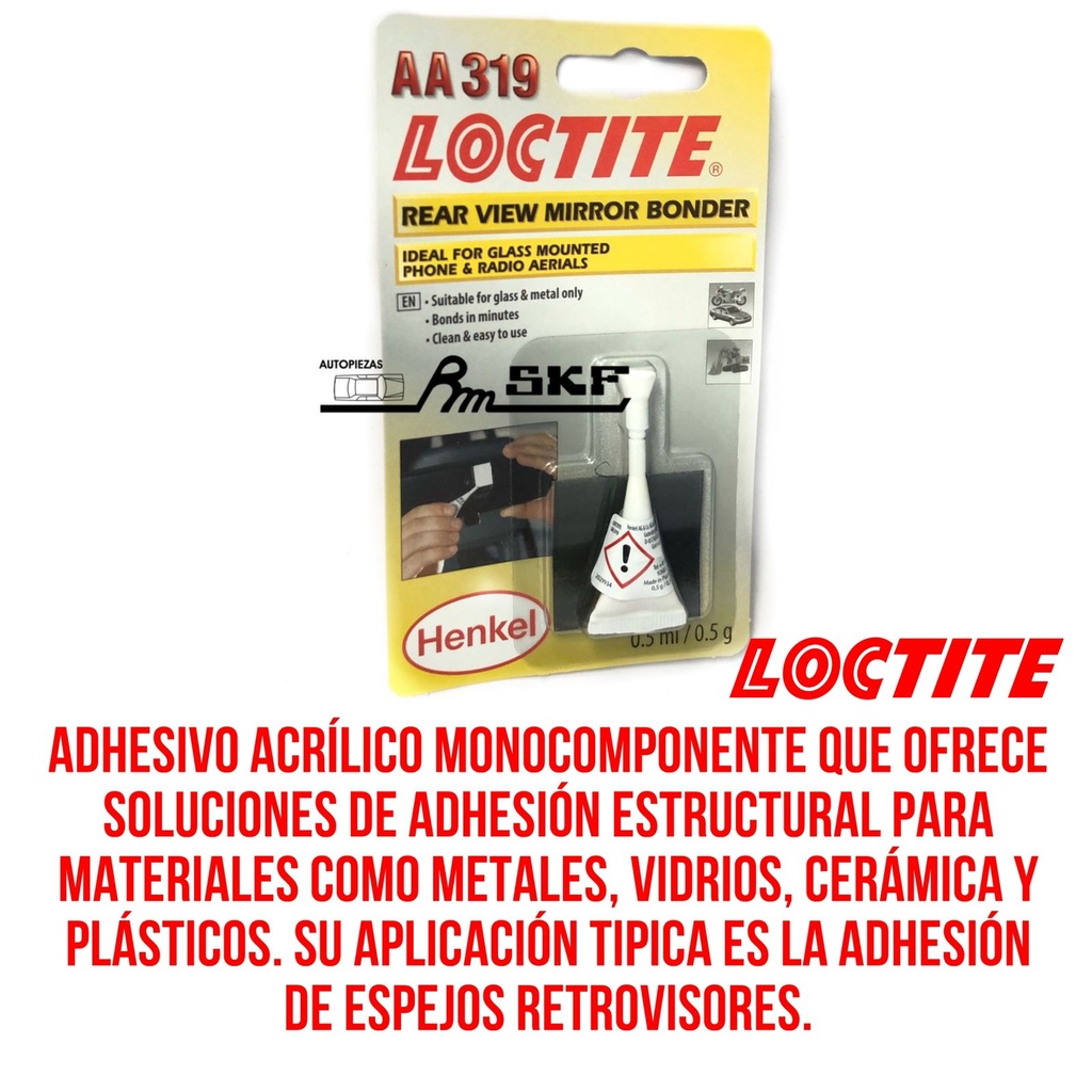 ADHESIVO ESPEJO RETROVISORx0.5g — LOCTITE
