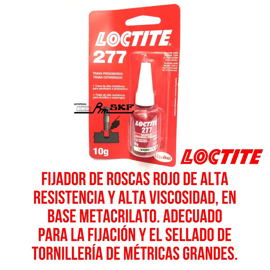 TRABAROSCAS ROJO 277x10g — LOCTITE
